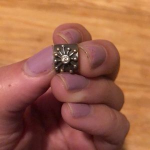 Pandora gold snowflake charm with cubic zirconia